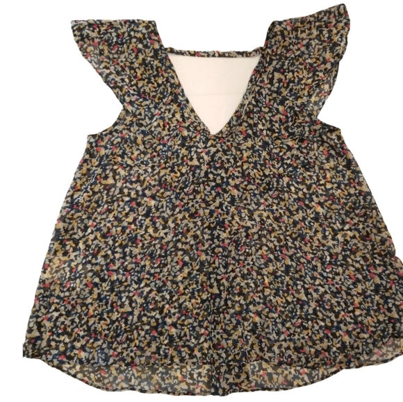 BCBGeneration Abstract Print Sheer Top - Picture 8 of 8